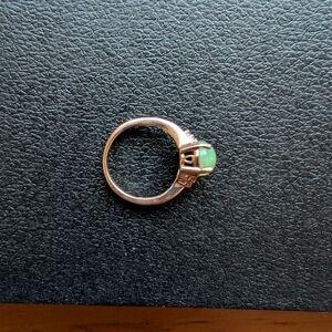 Genuine Rose Gold Ring with Real Opal And Diamonds
